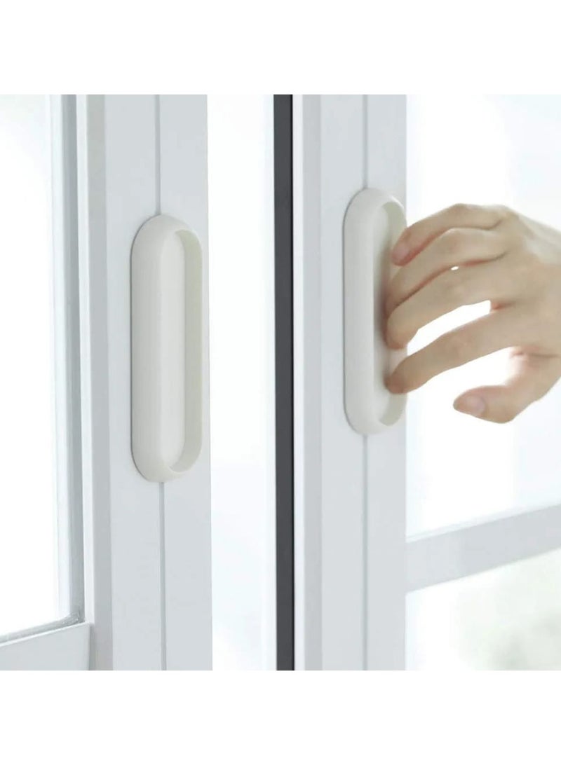 مقابض أبواب لاصقة مكونة من قطعتين - مقابض سحب للخزانة والخزانة والباب الزجاجي المنزلق بدون حفر - سهلة التركيب، حجم صغير 4.25 × 1.38 × 0.55 بوصة - Image 3
