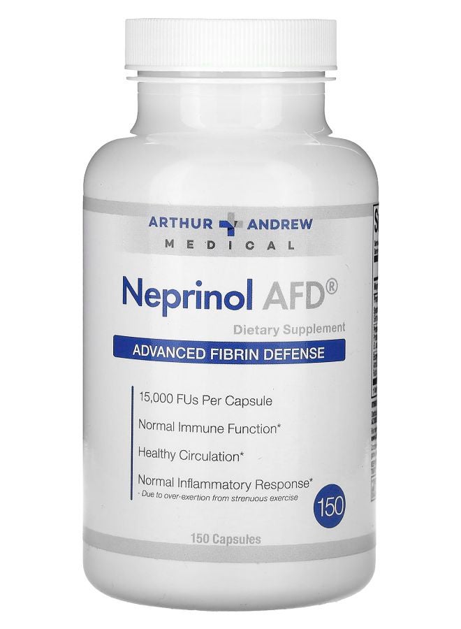 Arthur Andrew Medical Neprinol AFD Advanced Fibrin Defense 15000 FU 150 Capsules