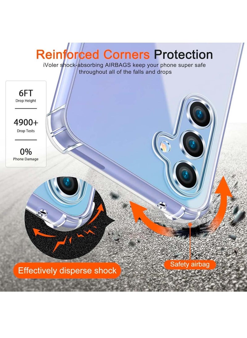 CHAPPELINE - Airbag Case Series Premium Transparent Airbag Shockproof Anti-Yellowing Clear Case Cover For Samsung Galaxy A34 5G 2023 Clear - Image 1