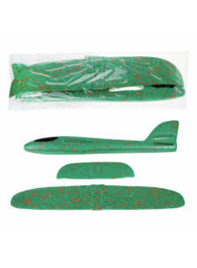 ZAMZIN Green Foam Hand Throw Glider Airplane, Lightweight DIY Toy Plane for Outdoor Flying, Easy Assembly Foam Aircraft for Kids and Recreational Play - Image 1
