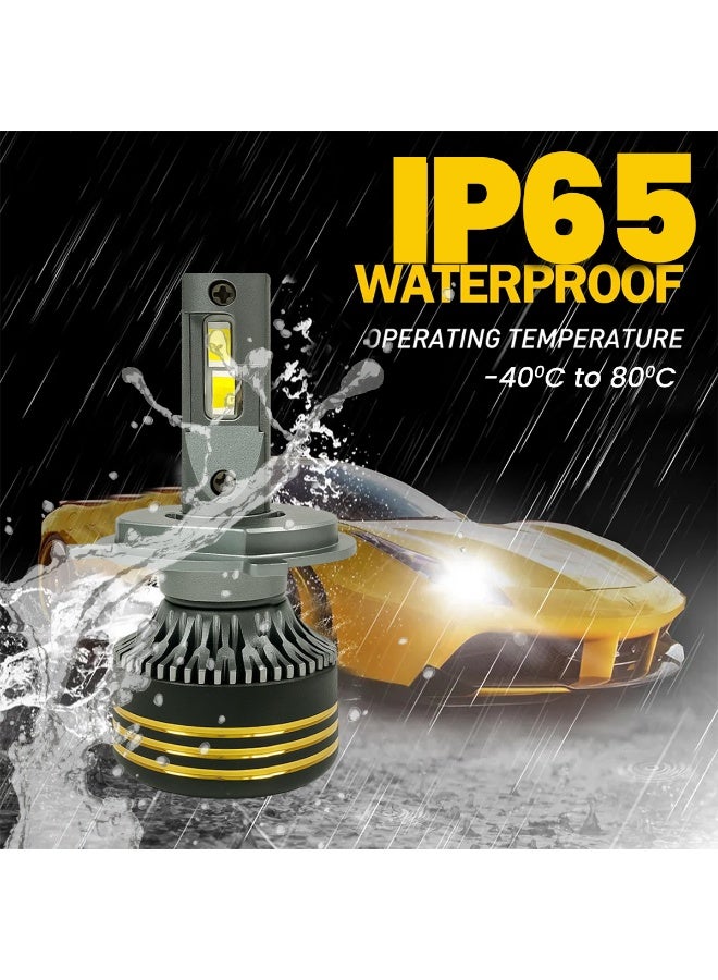 SPIDER M8 Pro Silver LED Headlight Bulbs H4 – 30000LM Super Bright 6500K White, 260W High Power, DC 12V–24V, IP65 Waterproof, Aviation Aluminum Cooling, Plug and Play, ATV UTV Motorcycle Car Headlamp Conversion Kit (Pair) - Image 2