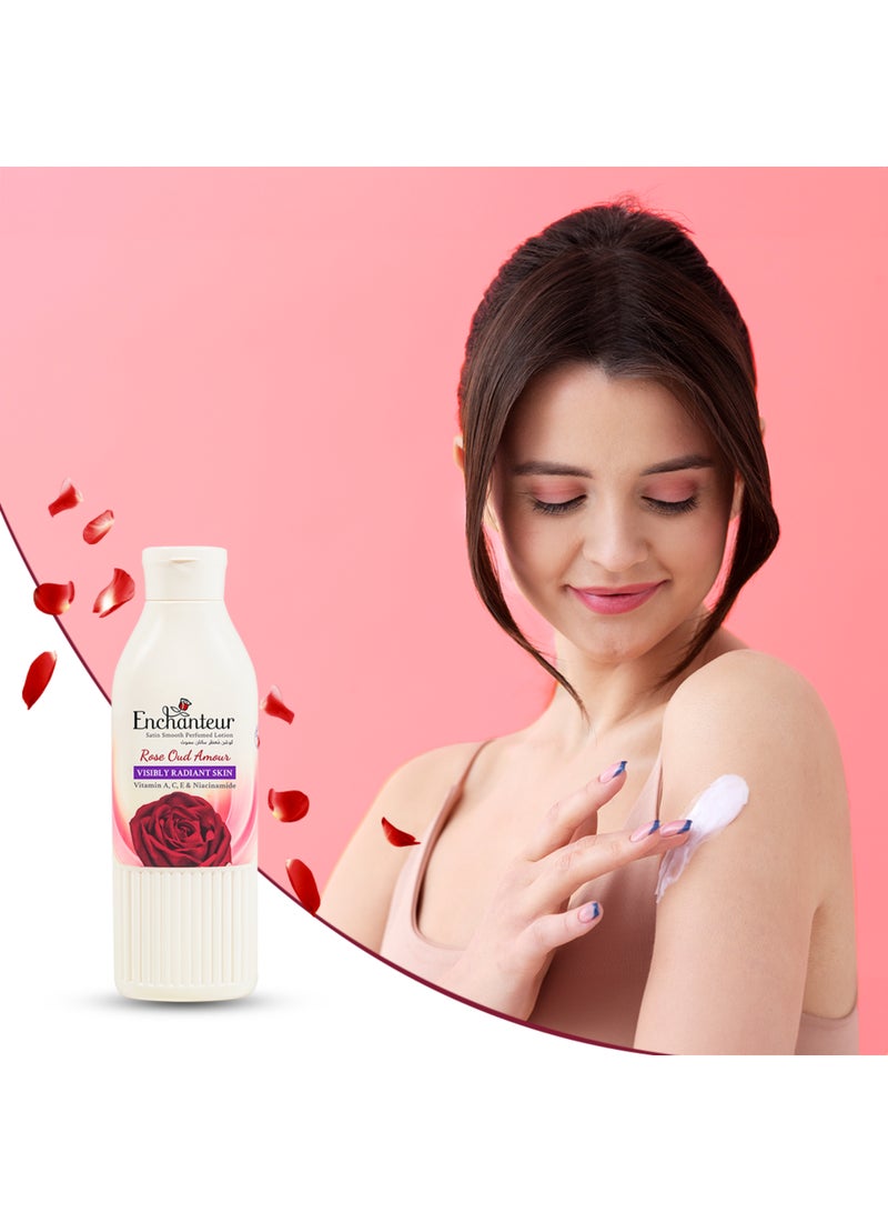 Enchanteur لوشن روز عود أمور ساتين سموذ - Image 5