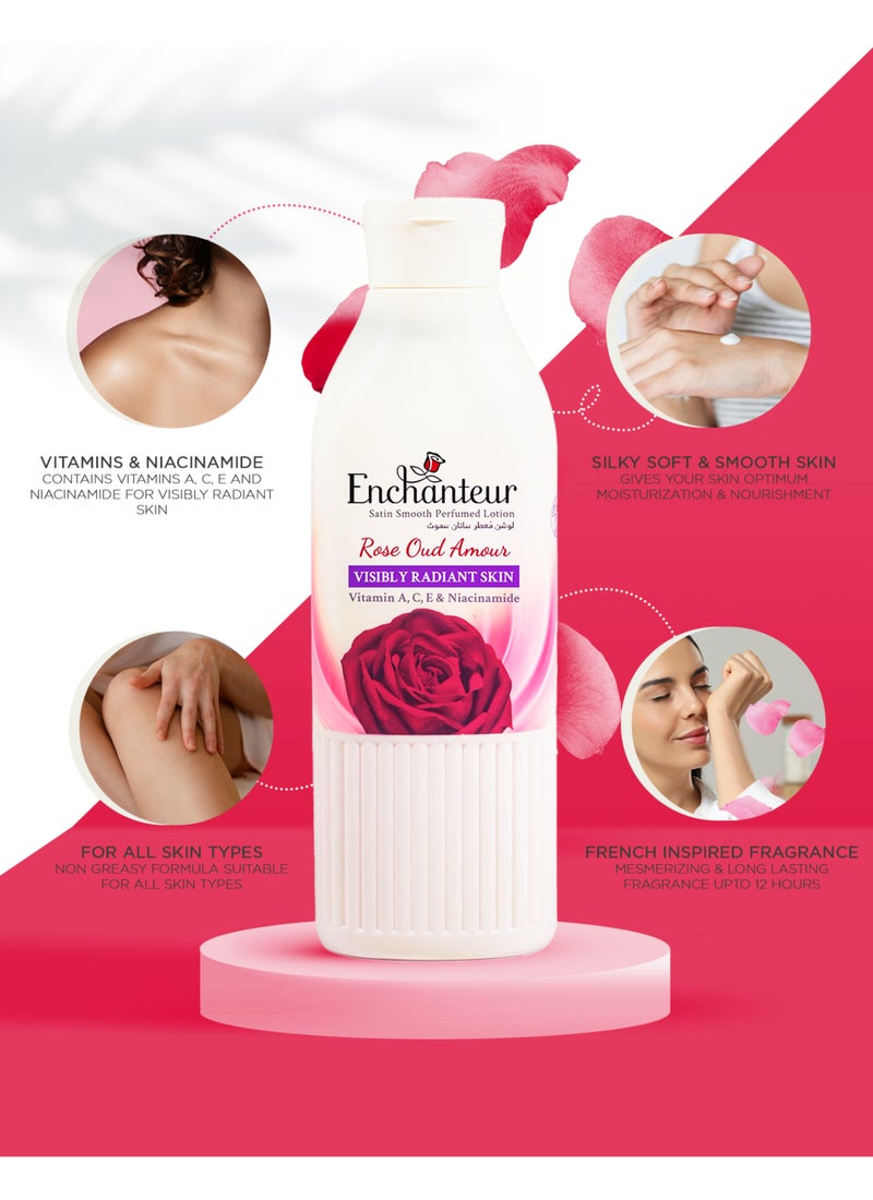 Enchanteur لوشن روز عود أمور ساتين سموذ - Image 3