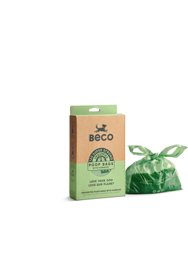 Beco Pets Unscented Poop Bags with Handle 120pcs - Image 1