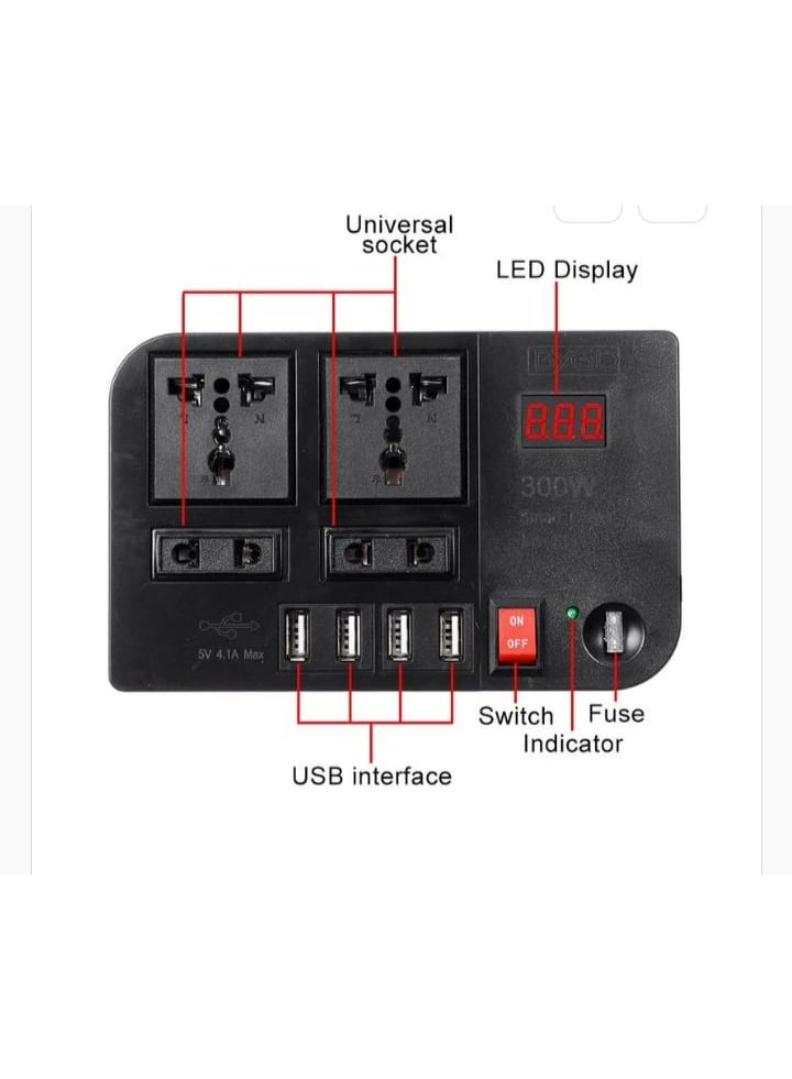 300W Car Inverter DC 12V to AC 220V Fast Charging Adapter - Image 2