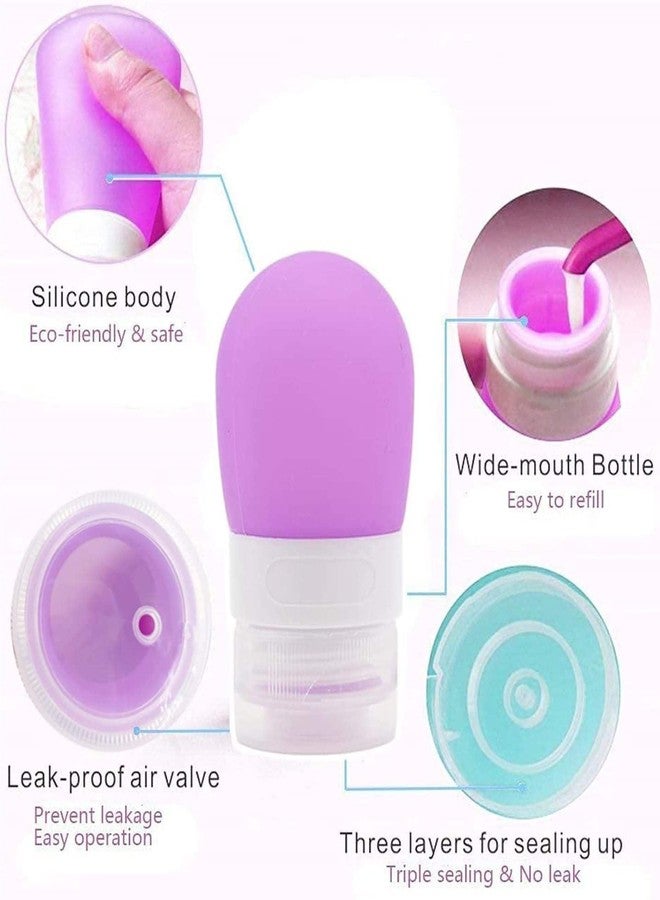QUIRA 3pack Silicone Travel Bottles, Squeeze Salad Dressing Bottles, TSA Approved Leak Proof Containers for Shampoo Lotion - Image 1