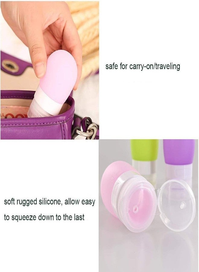 QUIRA 3pack Silicone Travel Bottles, Squeeze Salad Dressing Bottles, TSA Approved Leak Proof Containers for Shampoo Lotion - Image 2