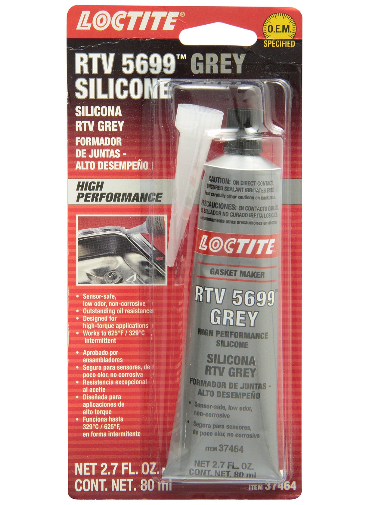 Loctite LOCTITE 37464 Grey RTV 598 High Performance Silicone. 80 ml.  - Image 1