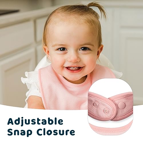 Tiny Twinkle 8 Pack Baby Bibs for Drooling and Teething – Waterproof & Absorbent Bibs for Baby Girl & Boy, Machine Washable Infant Bib Set for Newborns and Toddlers (Girl Set 8-Pack) - Image 3