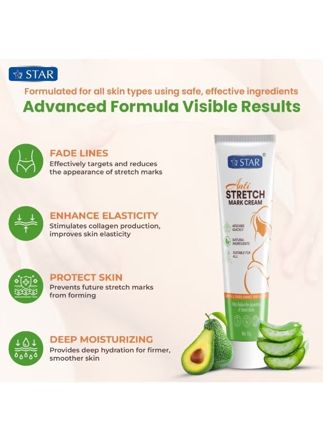 SZ Star Anti-Stretch Mark Cream 50g – Firming, Hydrating & Skin-Nourishing Care - Image 3