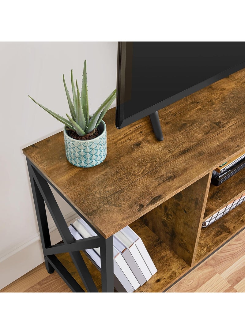 154*41*62cm TV Stand for TV up to 55 Inches, TV Cabinet with Open Storage, TV Multimedia Centers, TV Console Unit with Shelving for Living Room, Entertainment Room