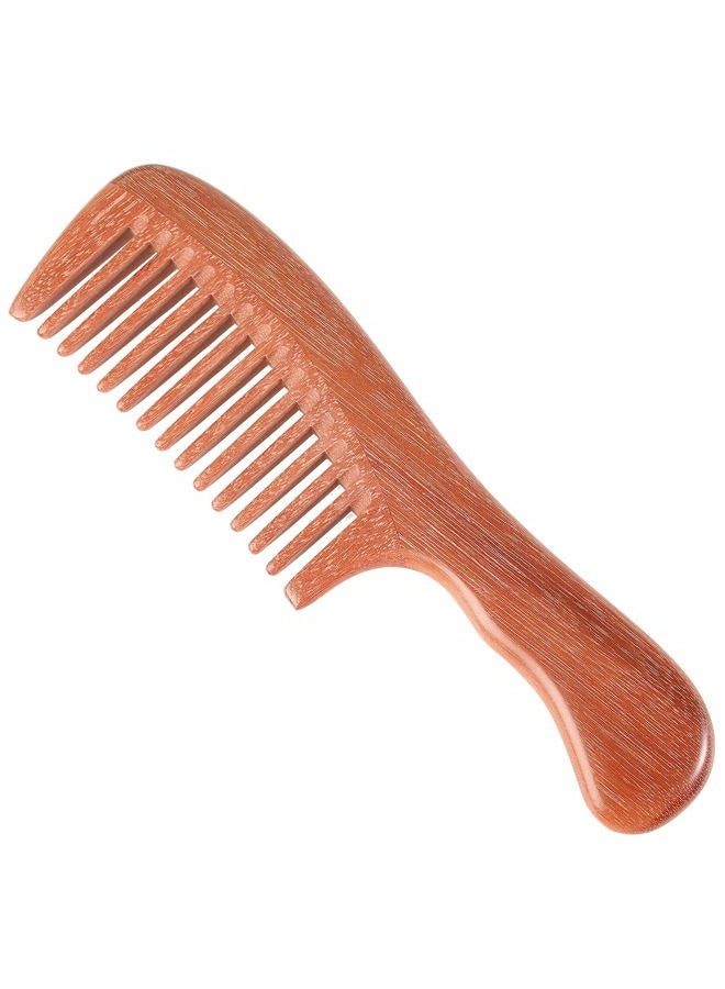 OneDor Handmade 100% Natural Red Sandalwood Hair Combs - Anti-Static Sandalwood Scent Natural Hair Detangler Wooden Comb (Wide Tooth) - Image 1