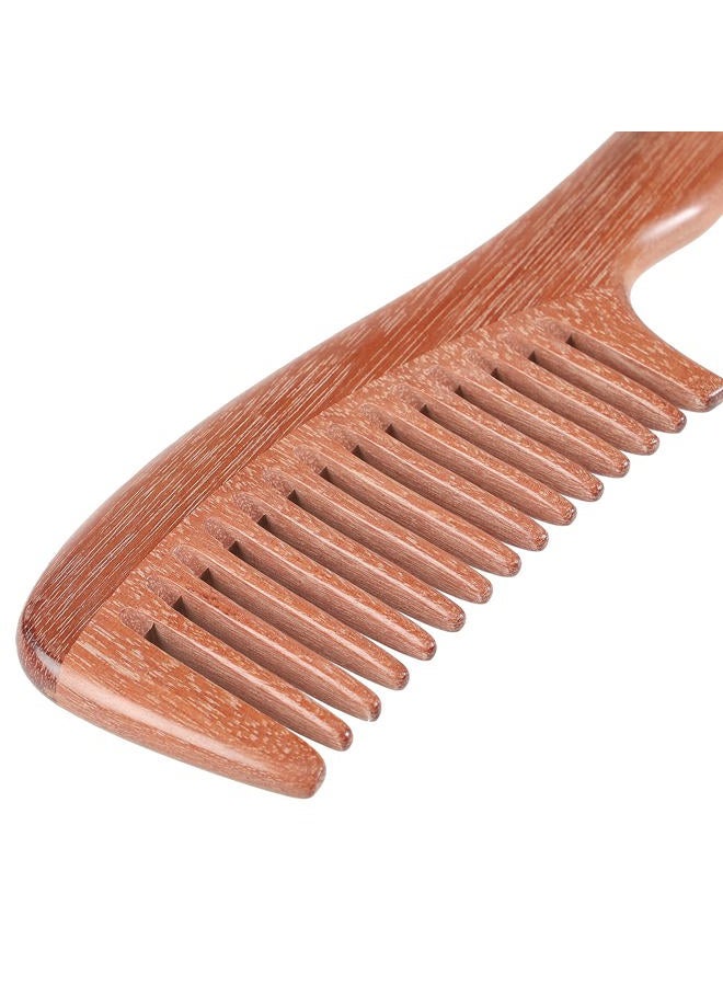 OneDor Handmade 100% Natural Red Sandalwood Hair Combs - Anti-Static Sandalwood Scent Natural Hair Detangler Wooden Comb (Wide Tooth) - Image 2