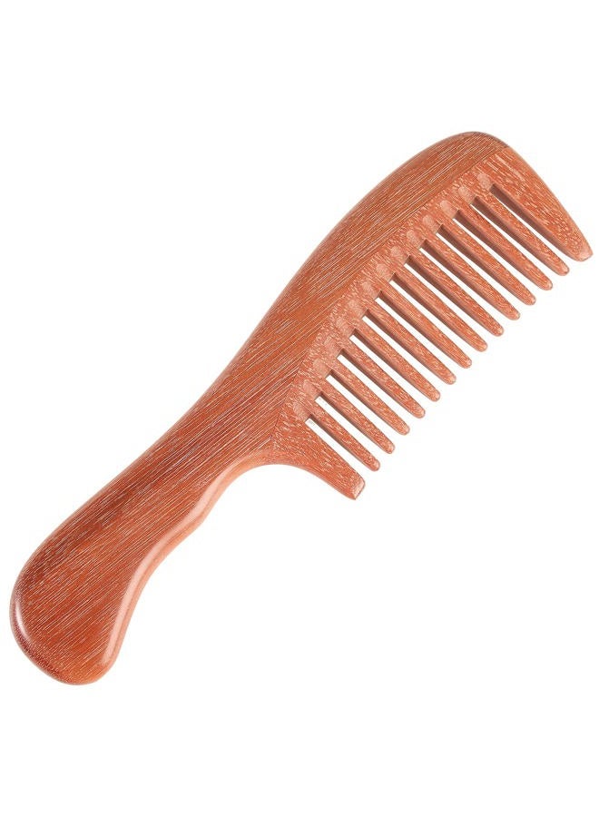 OneDor Handmade 100% Natural Red Sandalwood Hair Combs - Anti-Static Sandalwood Scent Natural Hair Detangler Wooden Comb (Wide Tooth) - Image 5