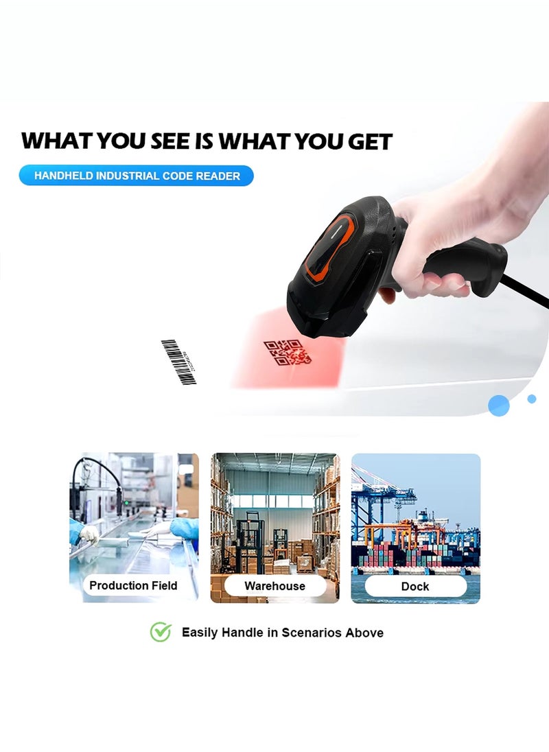 X9103 Barcode Scanner, Wired Laser Barcode Scanner 1D,2D Wired Cable Barcode Reader
