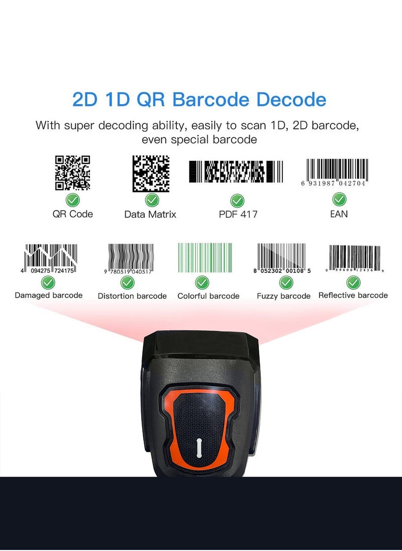 X9103 Barcode Scanner, Wired Laser Barcode Scanner 1D,2D Wired Cable Barcode Reader