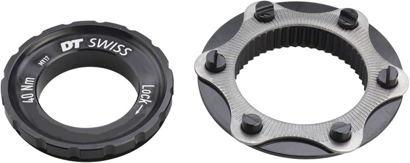 DT Swiss Center Lock to 6-Bolt Disc Adapter - Black - Image 1