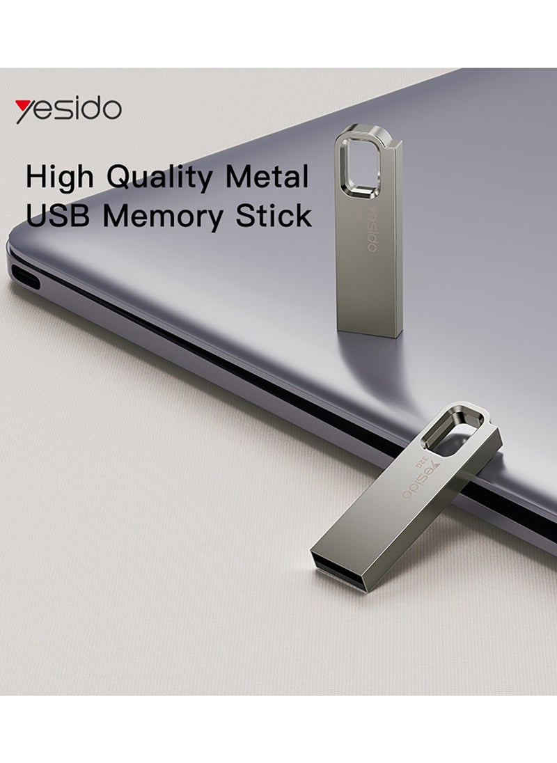 Yesido - FL13 Metal Fast Data 32GB USB2.0 U Disk USB Flash Disk Silver - Image 1