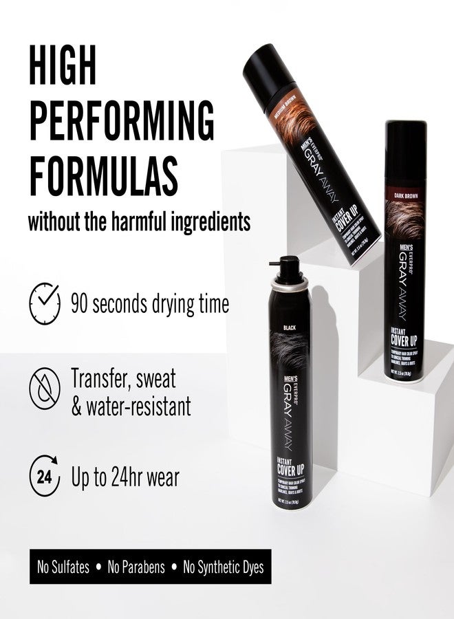 Gray Away EVERPRO Gray Away Men’s Instant Root Cover Up Spray | Temporary Gray Concealer Hair Color Spray | Covers Grays + Thinning Areas | Dark Brown, 2.5 oz - Image 4