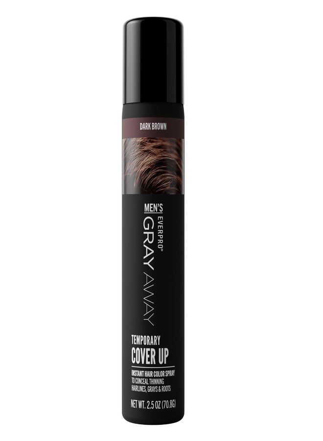 Gray Away EVERPRO Gray Away Men’s Instant Root Cover Up Spray | Temporary Gray Concealer Hair Color Spray | Covers Grays + Thinning Areas | Dark Brown, 2.5 oz - Image 1