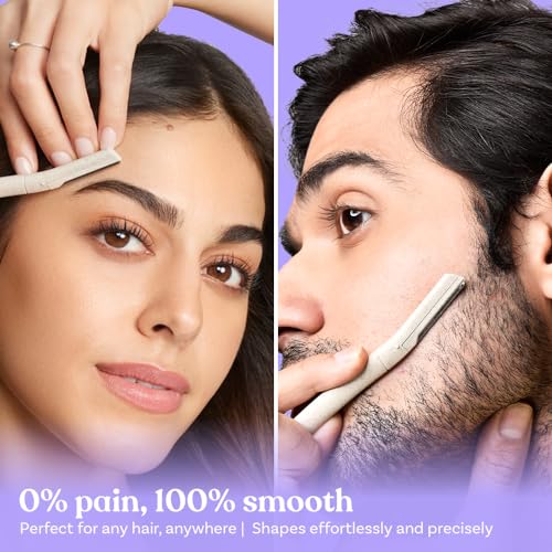 Bombae Reusable & Biodegradable Face & Eyebrow Razors for Women - 3 | Instant Glow & Painless Hair Removal | For Eyebrows, Upper Lip, Chin, Peach Fuzz, Forehead, Unibrow, Sideburns | Dermaplaning tool | Korean Skincare| Safe For all Skin Types - Image 2