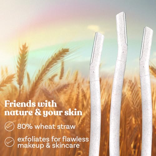 Bombae Reusable & Biodegradable Face & Eyebrow Razors for Women - 3 | Instant Glow & Painless Hair Removal | For Eyebrows, Upper Lip, Chin, Peach Fuzz, Forehead, Unibrow, Sideburns | Dermaplaning tool | Korean Skincare| Safe For all Skin Types - Image 3