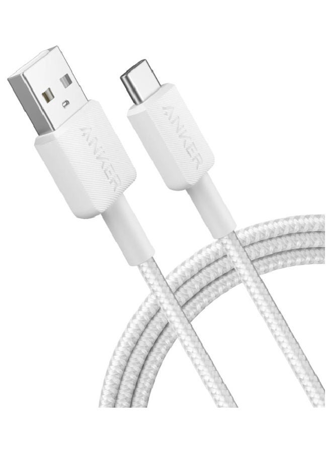 Anker 322 USB-A to USB-C 6ft, 1.8m Braided Cable A81H6H21 White - Image 2