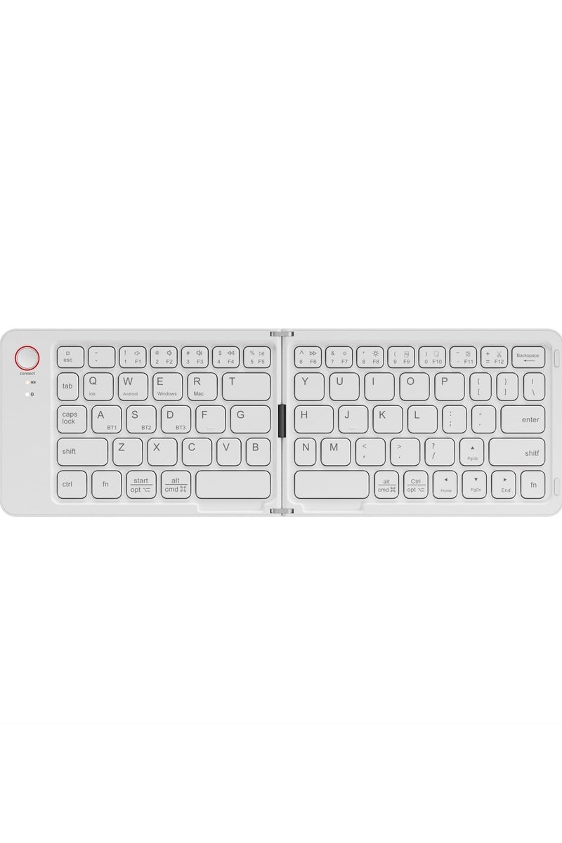General Foldable Bluetooth Keyboard, Portable Folding Keyboard, Rechargeable Mini Wireless Travel Keyboard for Windows iOS Android Tablet Smartphone 