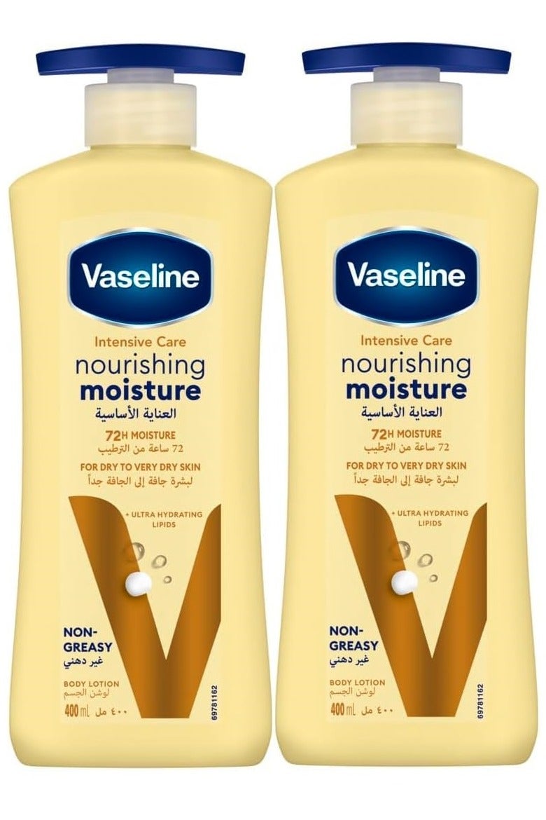 Vaseline Body Lotion nourishing Moisture for Dry Skin, 2 X 400 ml - Image 1