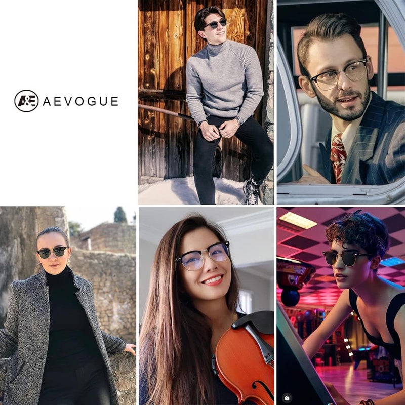 AEVOGUE Polarized Sunglasses For Women And Men Semi Rimless Frame Retro Sun Glasses AE0369 - Image 3