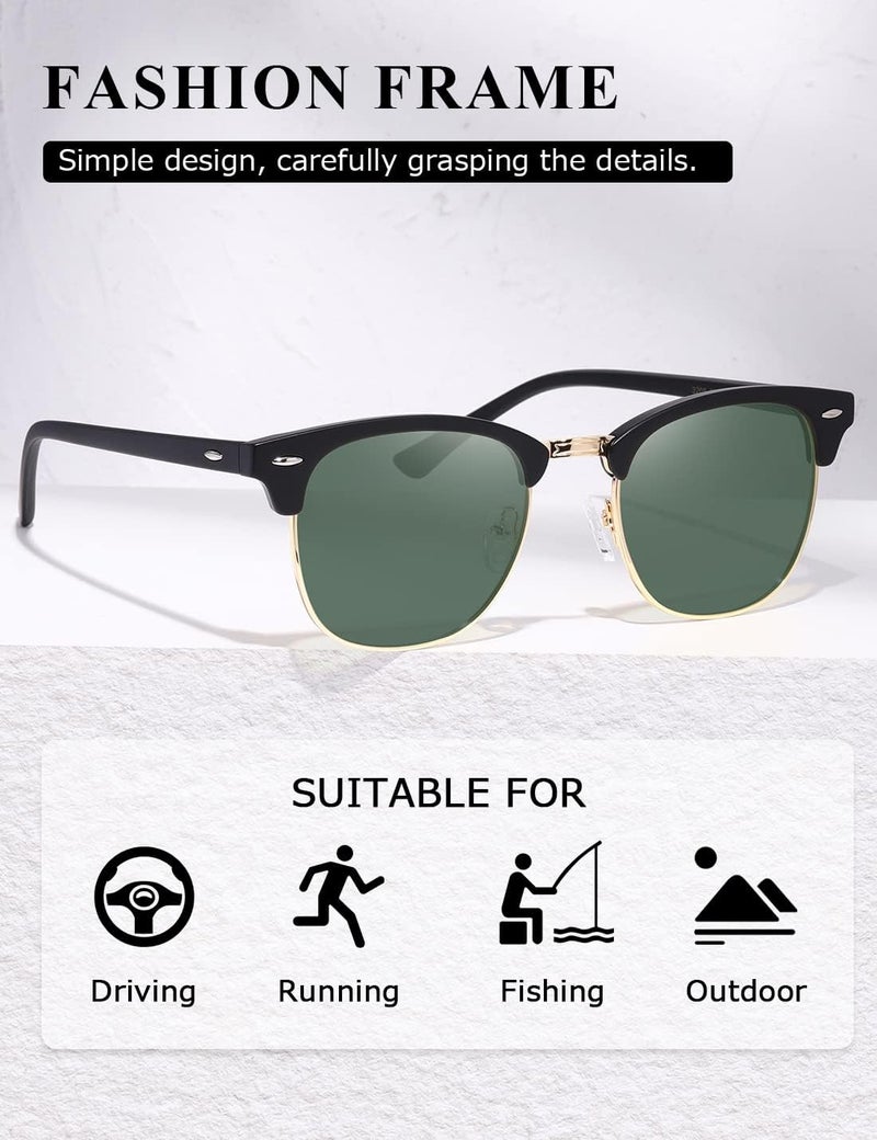 AEVOGUE Polarized Sunglasses For Women And Men Semi Rimless Frame Retro Sun Glasses AE0369 - Image 5