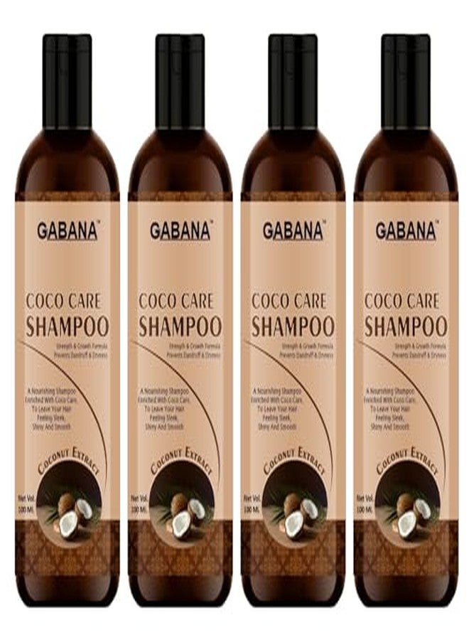 GABANA Coconut Extract Coco Care Shampoo for Men and Women (Pack of 4, 100 ml)|Shampoo for Hair Fall Defence shampoo for Hair Growth SHampoo for Frizzy and Dry Hair SHAMPOO for Strong and Sliky Hair| - Image 1