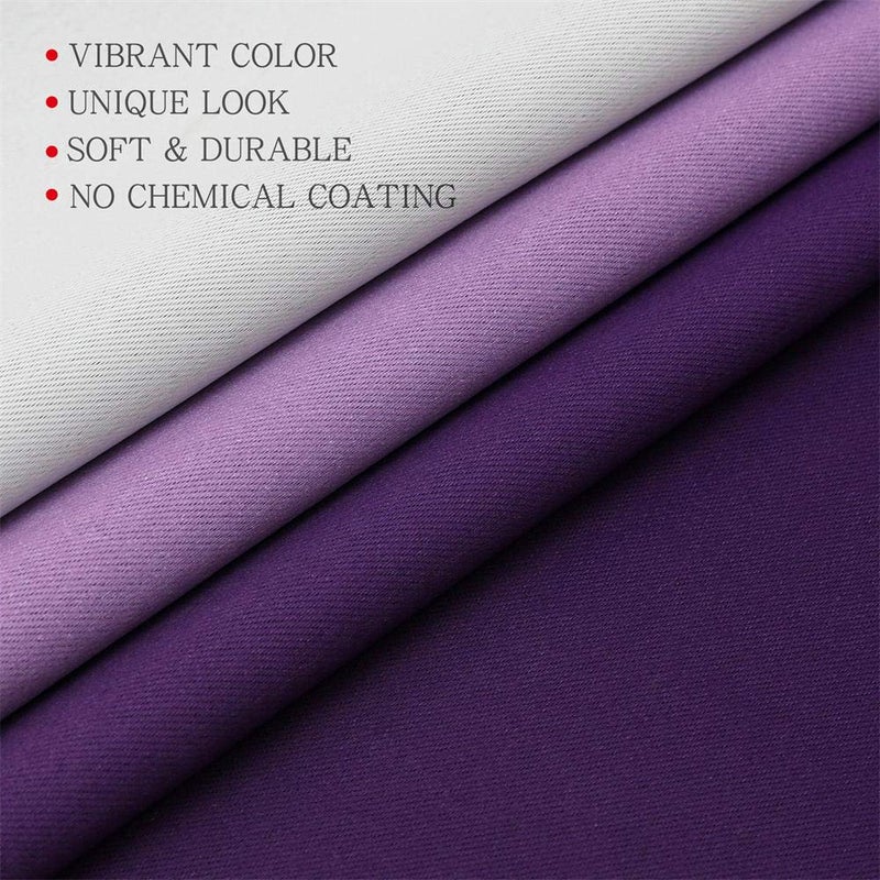 G2000 Blackout Curtains & Drapes for Bedroom Living Room 84 Inches Long Purple and Greyish White Room Darkening Window Treatments Ombre Thermal Insulated Light Blocking Grommet Backdrop 2 Panels Set - Image 5