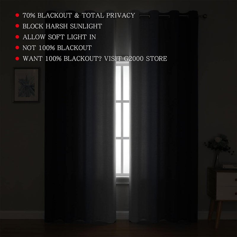 G2000 Blackout Curtains & Drapes for Bedroom Living Room 84 Inches Long Purple and Greyish White Room Darkening Window Treatments Ombre Thermal Insulated Light Blocking Grommet Backdrop 2 Panels Set - Image 3