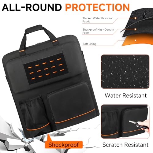 MRINCA Solar Panel Storage Bag Compatible with Jackery SolarSaga 100/100X/200W & Anker Solix PS100/PS200, Portable Travel Carrying Case with Shoulder Strap & Internal Pockets, Black - Image 4