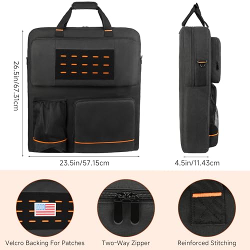 MRINCA Solar Panel Storage Bag Compatible with Jackery SolarSaga 100/100X/200W & Anker Solix PS100/PS200, Portable Travel Carrying Case with Shoulder Strap & Internal Pockets, Black - Image 5