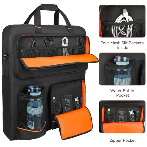 MRINCA Solar Panel Storage Bag Compatible with Jackery SolarSaga 100/100X/200W & Anker Solix PS100/PS200, Portable Travel Carrying Case with Shoulder Strap & Internal Pockets, Black - Image 3