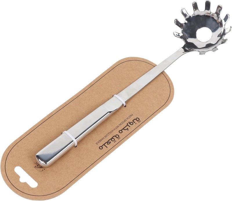 B&D Stainless Steel Pasta Serving Spoon with Crown Design Handle - Image 2