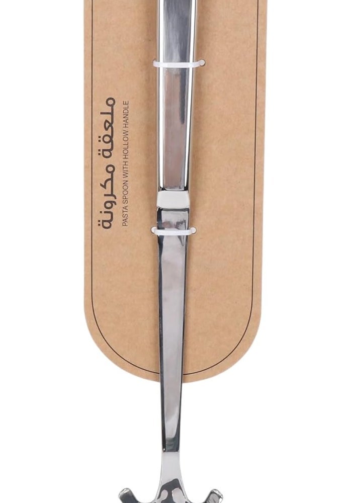 B&D Stainless Steel Pasta Serving Spoon with Crown Design Handle - Image 3