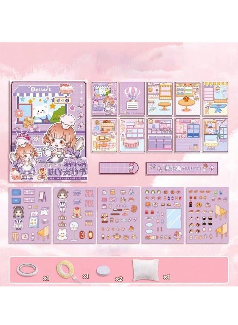 Beauenty Handmade DIY Busy Sticker Book – Interactive Quiet Book for Kids – Engaging Food  Home Scene Scrapbook – No Cutting Needed – Fun  Educational Activity for Creativity, Focus  Hand-Eye Coordination – - Image 5