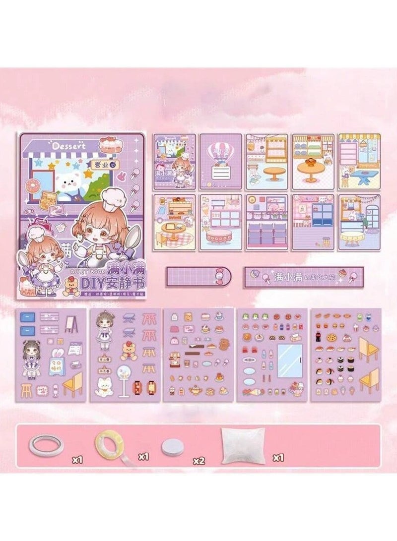 Beauenty Handmade DIY Busy Sticker Book – Interactive Quiet Book for Kids – Engaging Food  Home Scene Scrapbook – No Cutting Needed – Fun  Educational Activity for Creativity, Focus  Hand-Eye Coordination – - Image 4