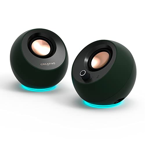 Creative مكبرات صوت كمبيوتر كرييتف بيبل برو مينيملست 2.0 مع USB-C وبلوتوث 5.3 وإضاءة RGB قابلة للتخصيص، حوار واضح وتقنية باس فليكس، صوت USB، منفذ سماعة، لجهاز الكمبيوتر وماك - Image 1