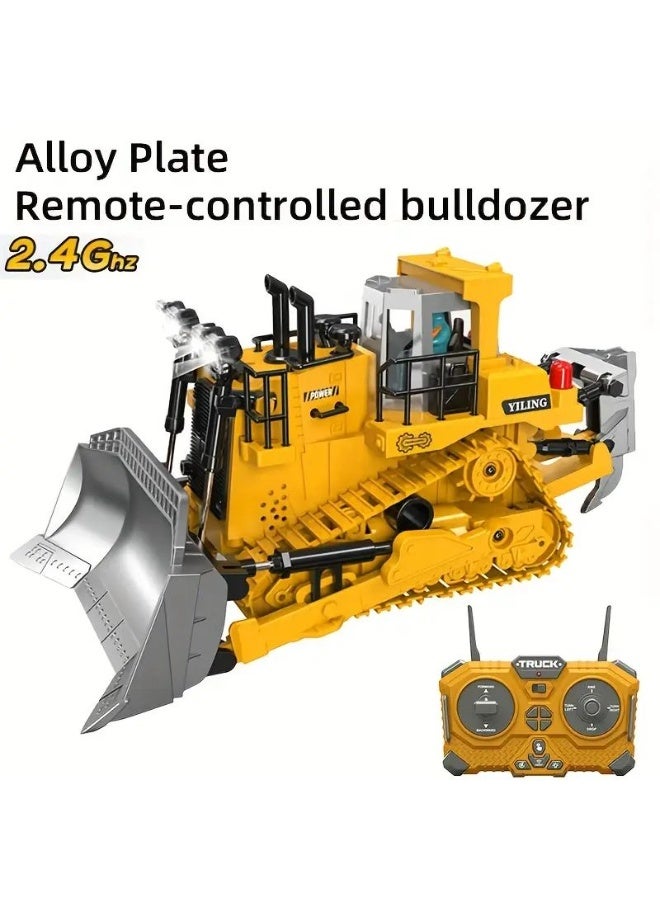 Truck 11-Channel Remote Control Bulldozer Toy – 2.4GHz Full Functional RC Construction Dozer with Metal Blade & Ripper, LED Lights & Sound, 1:20 Scale Realistic Tractor for Kids Ages 6-10+ | Durable ABS Plastic & Rubber Tracks | Great Gift for Boys & Aspiring Builders - Image 3