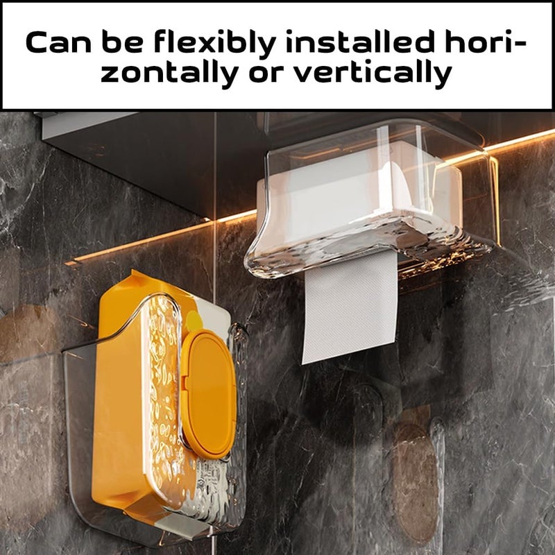 Abnaok Kitchen Wipes Storage Box Abnaok 2PCS WallMounted Tissue Box Flushable Wipes Holder for Bathroom Refillable Wipes Container Box NonSlip Toilet Wipes Container Keeps Wipes Fresh - Image 5