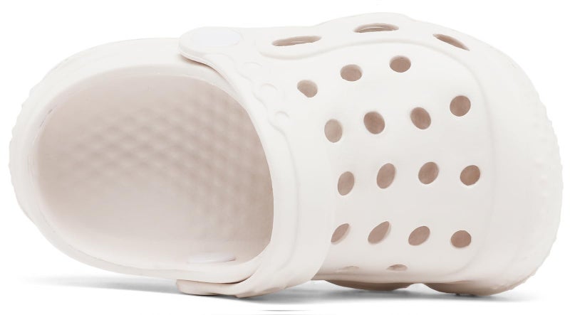 INMINPIN Kids Girls Boys Clogs Garden Shoes Toddler Slides Sandals Children Water Shower Beach Pool Slippers Indoor Outdoor,Toddler 7,White - Image 4