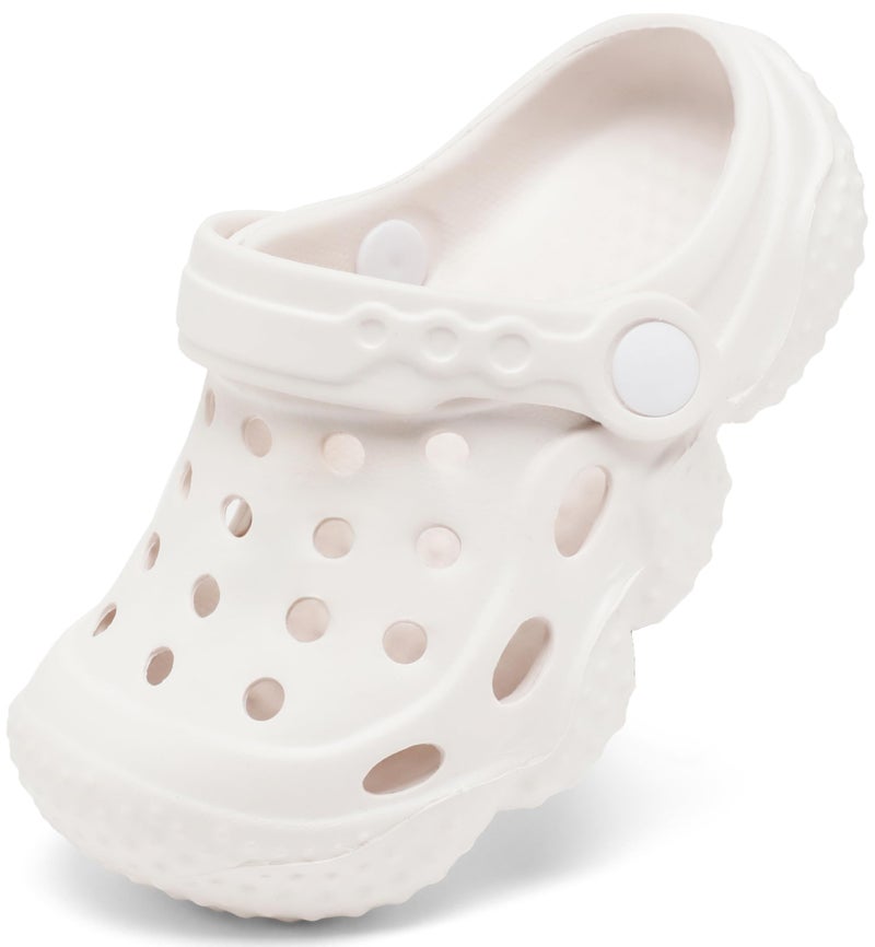 INMINPIN Kids Girls Boys Clogs Garden Shoes Toddler Slides Sandals Children Water Shower Beach Pool Slippers Indoor Outdoor,Toddler 7,White - Image 2