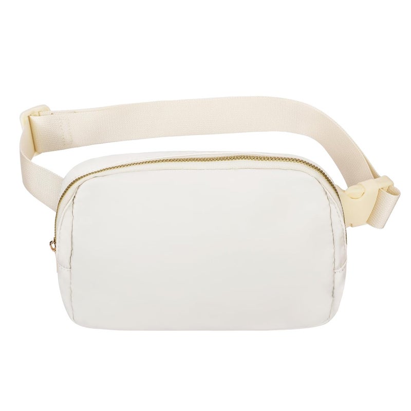 VOROLO Fanny Pack For Women And Men Crossbody Bag Belt Bag with Adjustable Strap, Off White, One Size, 1 Pack Fanny Pack - Image 1