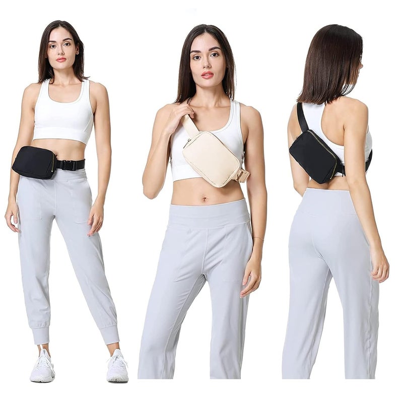 VOROLO Fanny Pack For Women And Men Crossbody Bag Belt Bag with Adjustable Strap, Off White, One Size, 1 Pack Fanny Pack - Image 5