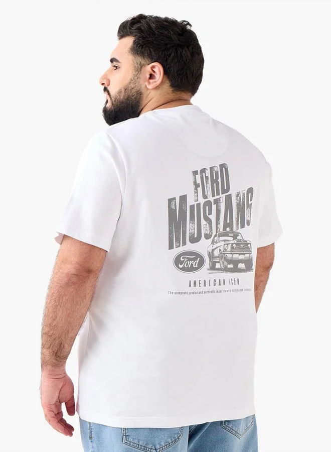 Maxim Men Regular Fit Crew Neck Short Sleeves Ford Mustang Print T shirt