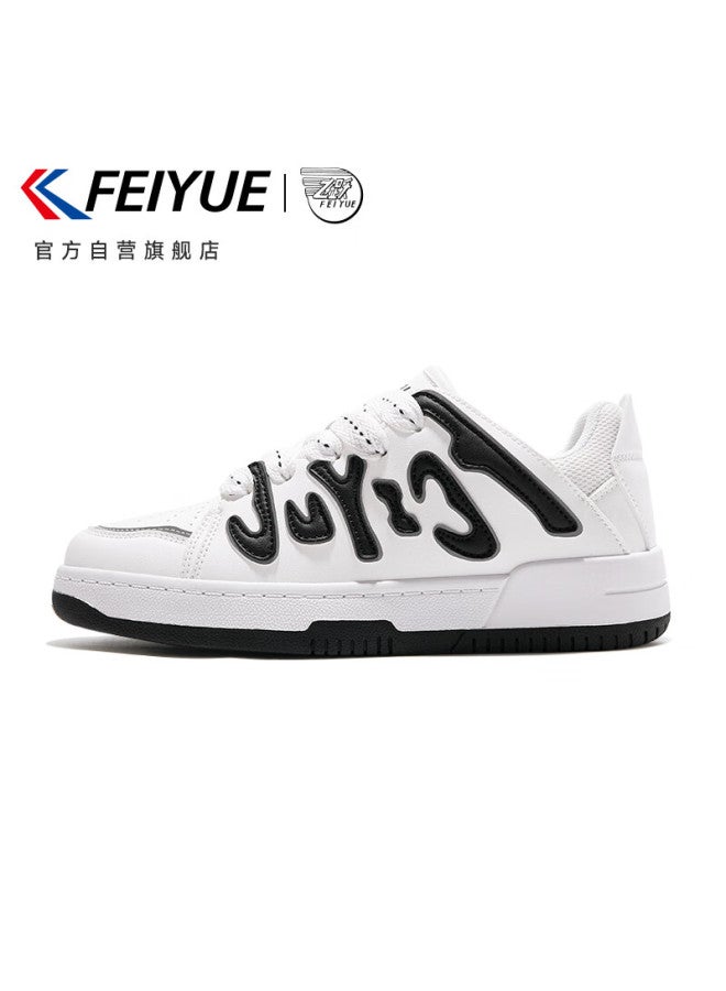 Feiyue Official Men's Sneakers, Men's Skateboard Shoes, New Winter Style, Thickened Warm Casual Shoes For Men, White And Black, Size 44 - Image 2